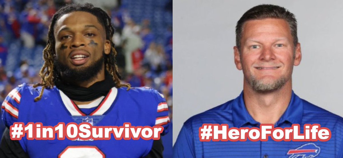 linareeth's tweet photo. @BuffaloBills @HamlinIsland Welcome to the club, Damar. Only 1 in 10 survive cardiac arrest, but not without immediate CPR from real life heroes. There are ~1k sudden cardiac arrests daily in the U.S.. Without CPR from the likes of Denny, and my hero @timreeth, there wouldn't be as "many" of us who survive. https://t.co/J06dotAVzW