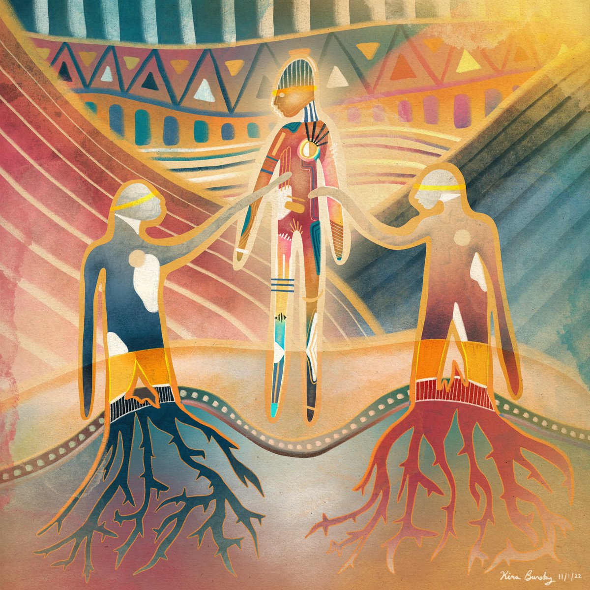 I am SO excited to finally share my art piece “Root Restoration.” This art was commissioned by <a href="/HouseofFirst/">House of First</a> as an exclusive NFT airdrop to their community. 🥰✨

Meaning behind the art in thread below. ❤️