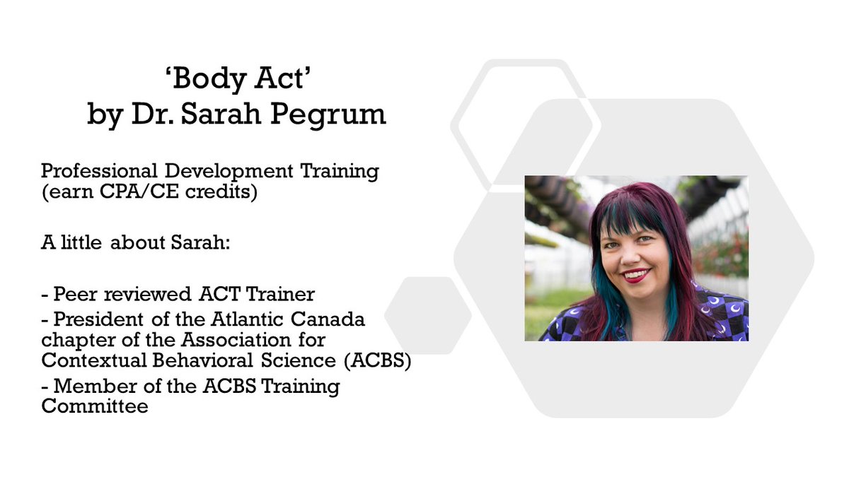 Dr. Sarah Pegrum has over 10 years experience practicing and teaching Acceptance and Commitment Therapy (ACT).