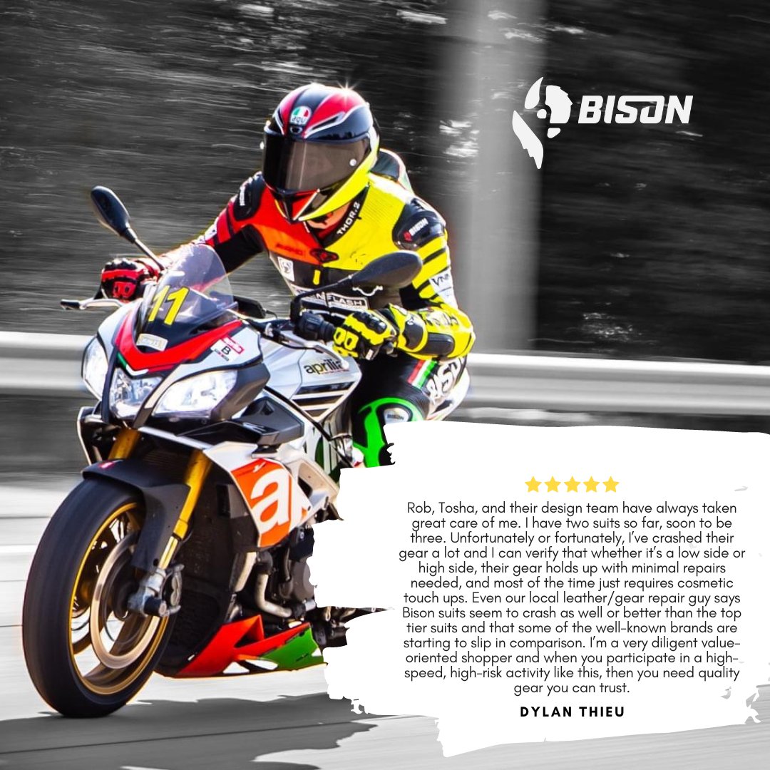BisonTrack's tweet photo. Thank you Dylan for the 5-star review and taking the time to share your experience with Bison. A positive review can make all of the difference for a small business like ours! https://t.co/m7uKoY3QB6 #streetriding #customleathers #customgloves #jointheherd #whatsyourbisonality https://t.co/Xabzx0MevC