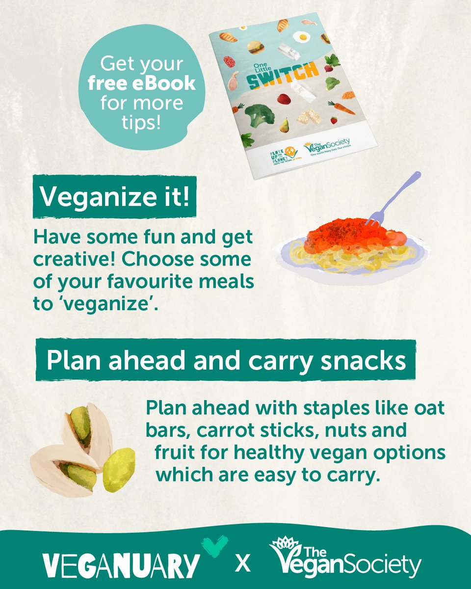 TheVeganSociety's tweet photo. Are you looking to be more environmentally conscious this New Year? We’re proud partners of Veganuary and encouraging people to sign their pledge to go vegan this month! Sign up now and opt into our emails to hear from us.
https://t.co/9NmRLyo6Jp #Veganuary #OneLittleSwitch https://t.co/oPOxZSvLTk