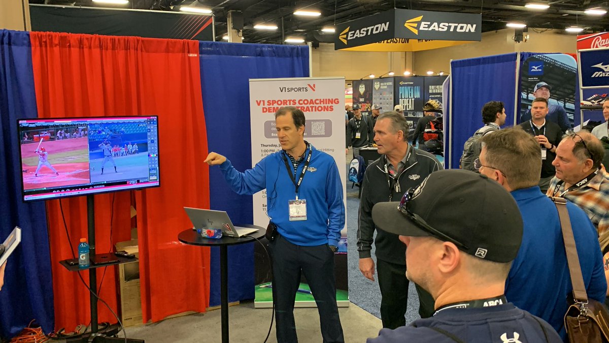 v1baseball's tweet photo. Some 📸 from #ABCA2023

Stop by today or tomorrow to try out the tech!

📍 Booth #519

@ABCA1945 @v1sports @EVPerryHusband @OnBaseU #v1baseball #ImprovementStartsHere https://t.co/oJ413k1g34
