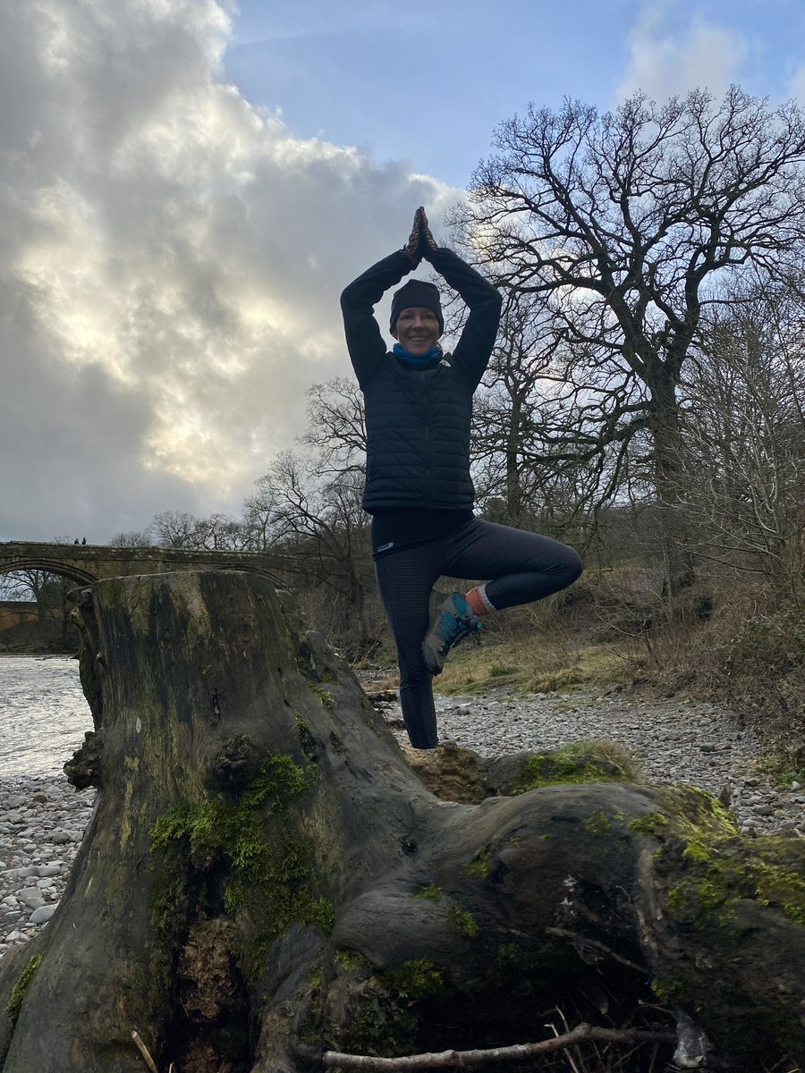 KarenPhysio's tweet image. Not my best #yoga poses but to be fair it was windy …and I had walking boots on atop a slippy tree stump 😂#devilsbridge #kirbylonsdale
