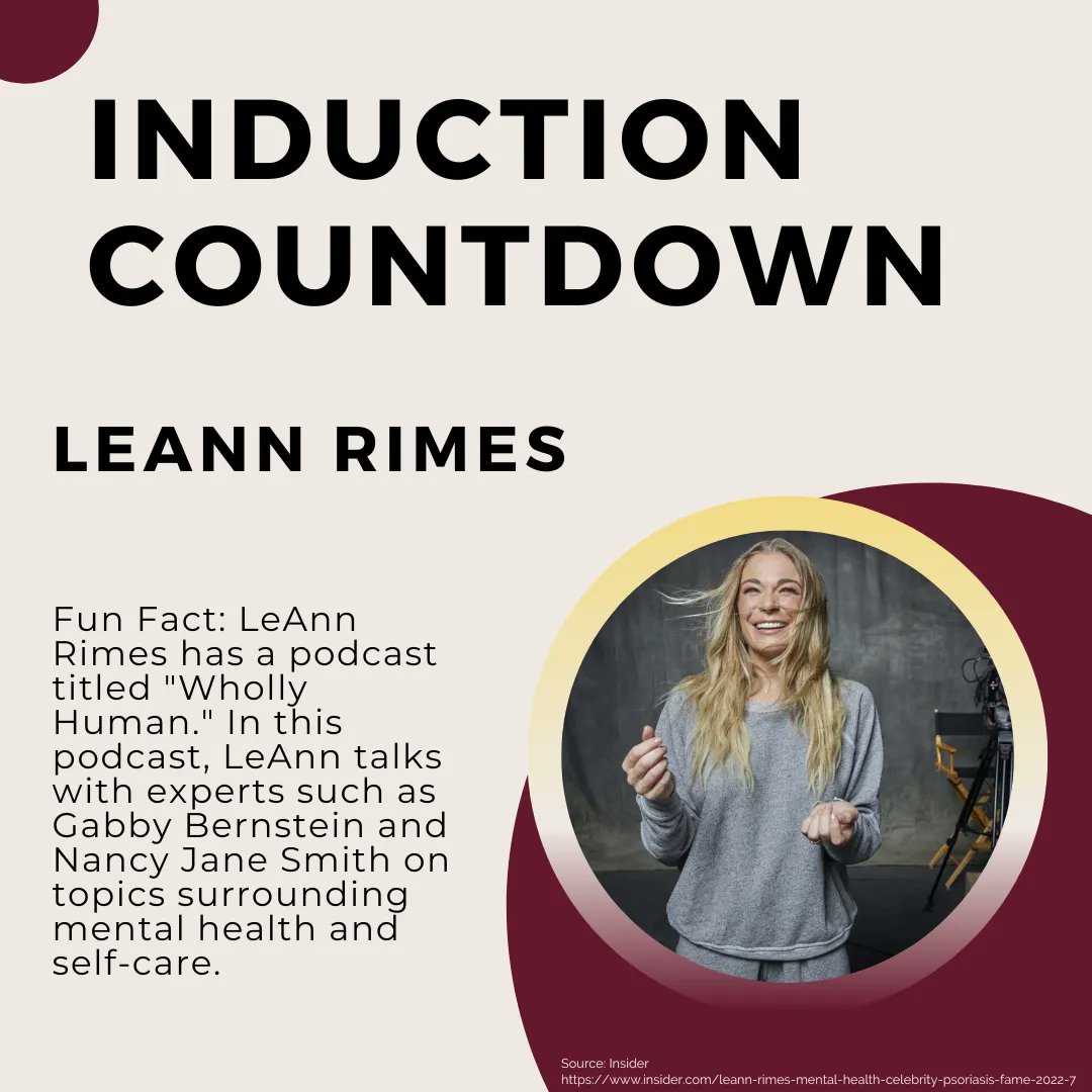 With 22 days left until the Induction Ceremony taking place on January 28th, 2023, we wanted to continue to share some fun facts about our inductees! Today we are focusing on LeAnn Rimes. Did you know LeAnn Rimes has a podcast? 

#LeAnnRimes #WhollyHumanpodcast #CaliforniaMusic