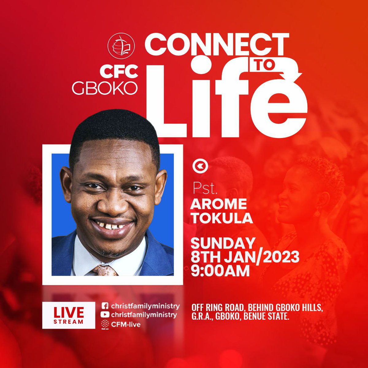 CFCGboko's tweet image. Join us this Sunday, 8th January 2023, (Christ Family Center Gboko) at 9am for a time of prayer, praise, and worship at our connect to life service.

#PastorAromeTokula
#ConnectToLife
#ChristFamilyMinistry