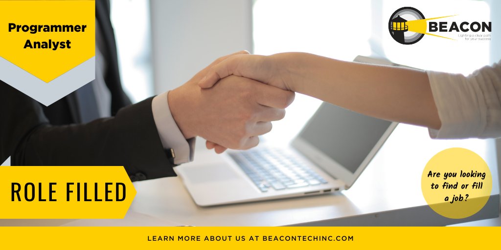 beacontechinc's tweet image. One of our client partners welcomed a Programmer Analyst to their team this week! For more great roles like this one, check out beacontechinc.com/careers/.
#beacontechnologies
#ITstaffing
#programmerjobs