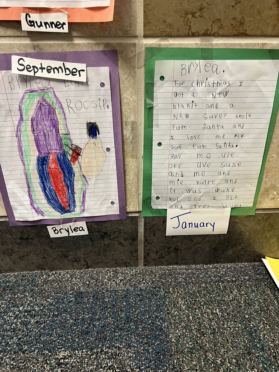 I love seeing writing growth within my students! The class can compare the first piece of writing they did in September, vs what we did today. I’m proud of the progress they have all made!! 
#inspiringhope 
#growthinwriting
#challengethem