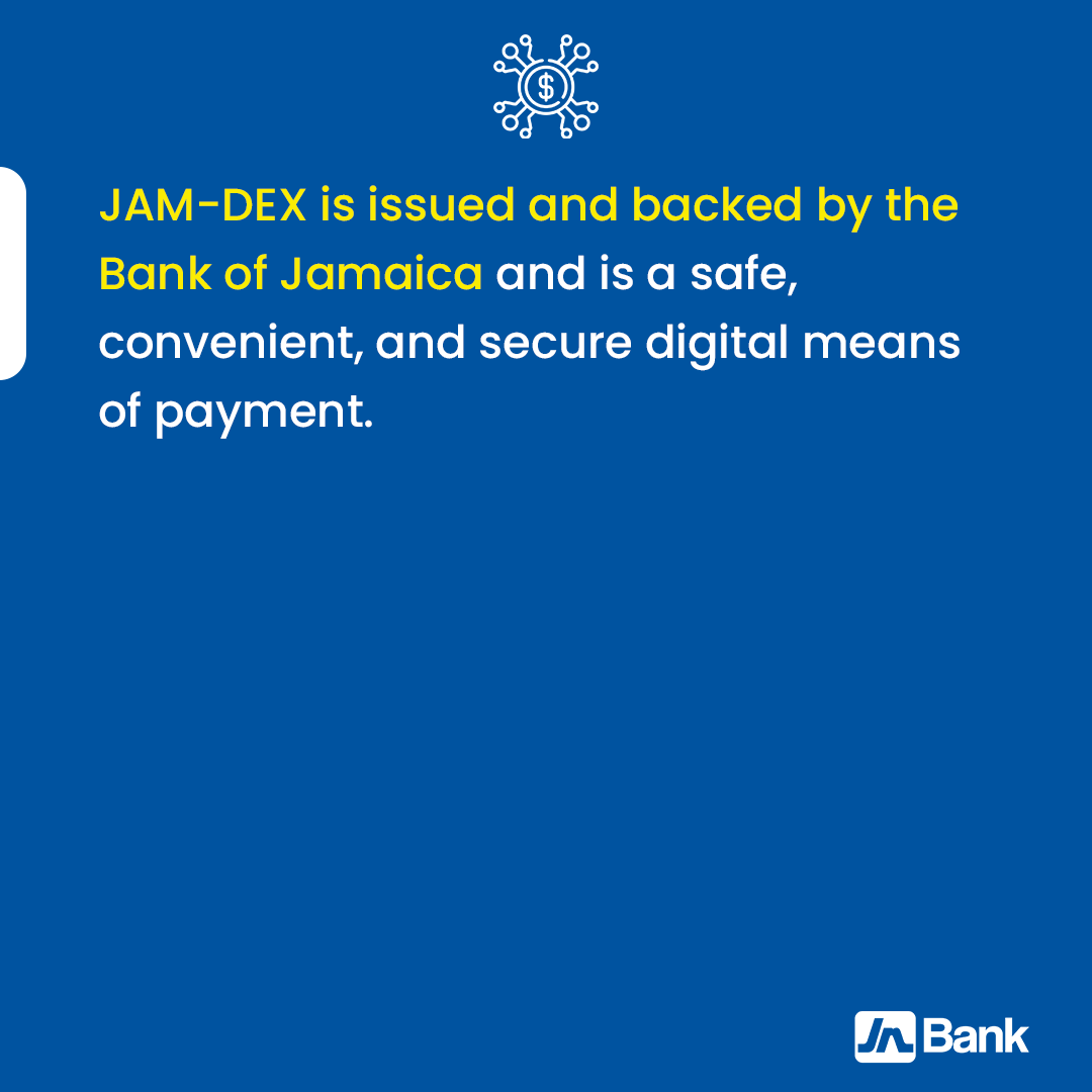 jnbanklimited's tweet photo. We have exciting news! Effective December 30, 2022, #JNBank has been onboarded by the Bank of Jamaica as a Wallet Provider to distribute JAM-DEX! For more information on JAM-DEX, visit https://t.co/Sl577kP97U. 😃

#JAMDEX #CentralBankDigitalCurrency https://t.co/RIh005RZK9