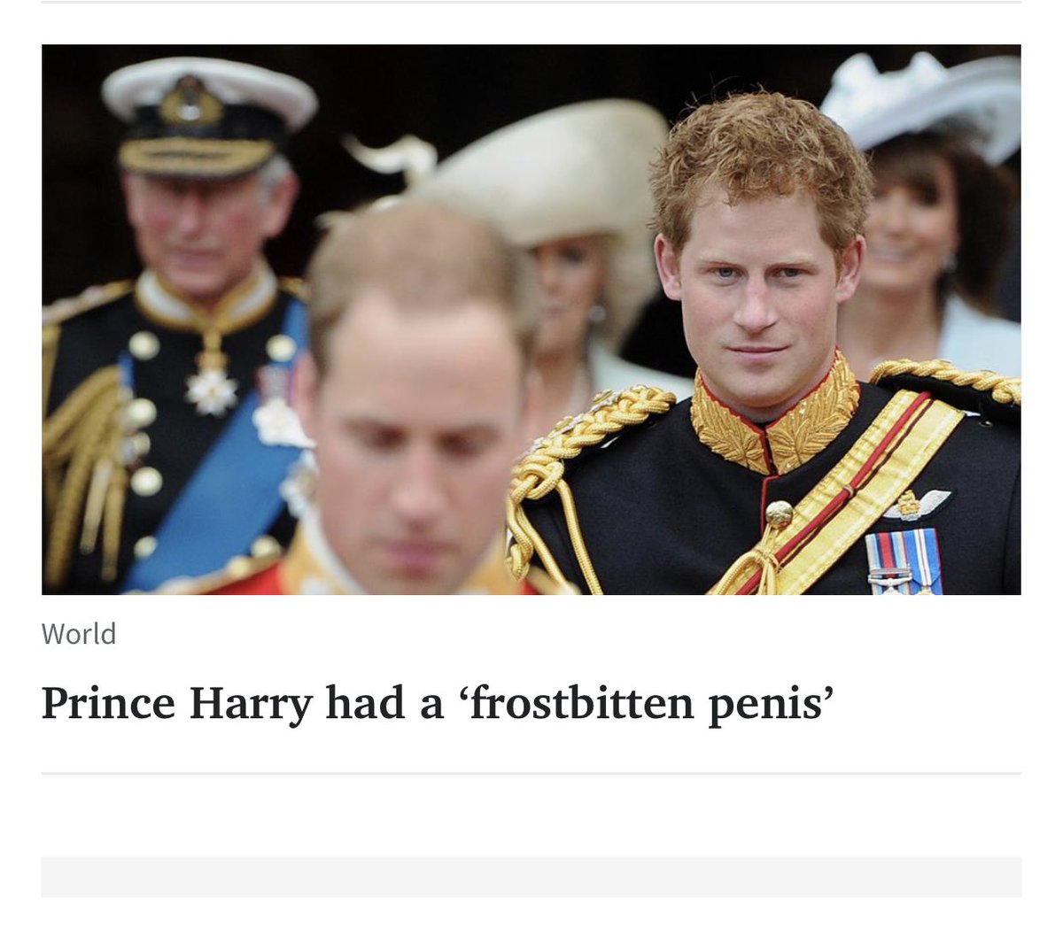 All this royal family crap .. Willy Harry Charles etc etc couldn’t get any funnier and just totally crazy