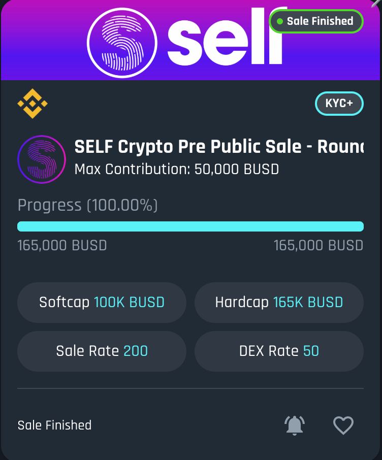 🔥 The $SELF 1st round sale has officially sold out in under 9 hours!!! 🎉

♥️ Much love to our growing community of "OG" members that have chosen to start this journey with us

👏 Special thanks to  <a href="/TheGemPad/">𝗚𝗲𝗺𝗣𝗮𝗱</a> &amp; <a href="/assure/">Paula</a> for hosting

👷 Time to #BUIDLIT