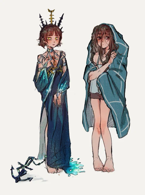 swap AU! Makoto!! Her shadow, her real life version (hermit) and her persona, Ophelia! 