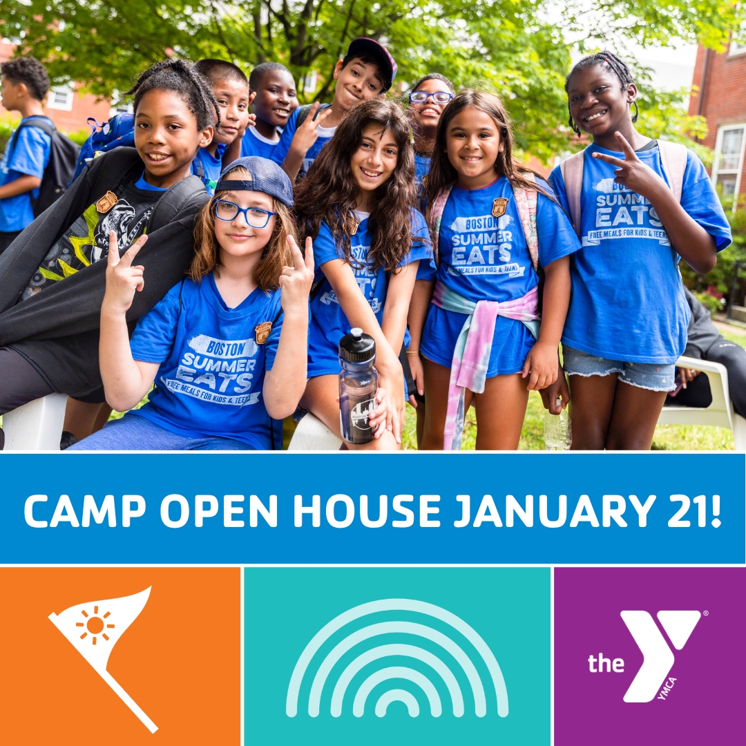 Our Camp Open House is Saturday, January 21st! 🏕️ Meet the directors &amp; staff, learn more about YMCA camp offerings and get excited for summer! 😎 See what branches are participating at ymcaboston.org/camps. #summercamp
