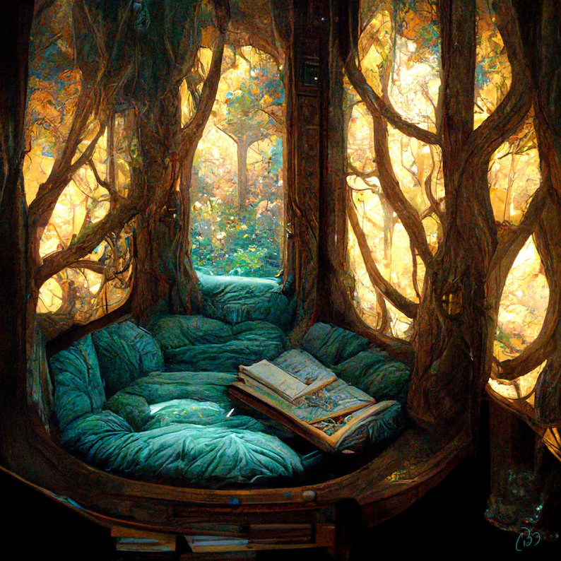 ElliottBlackwe3's tweet photo. Now that I have seen this illustration my dream is now to have a Tolkien-inspired reading nook...
(art by Calla) https://t.co/bHnlVcM1R7