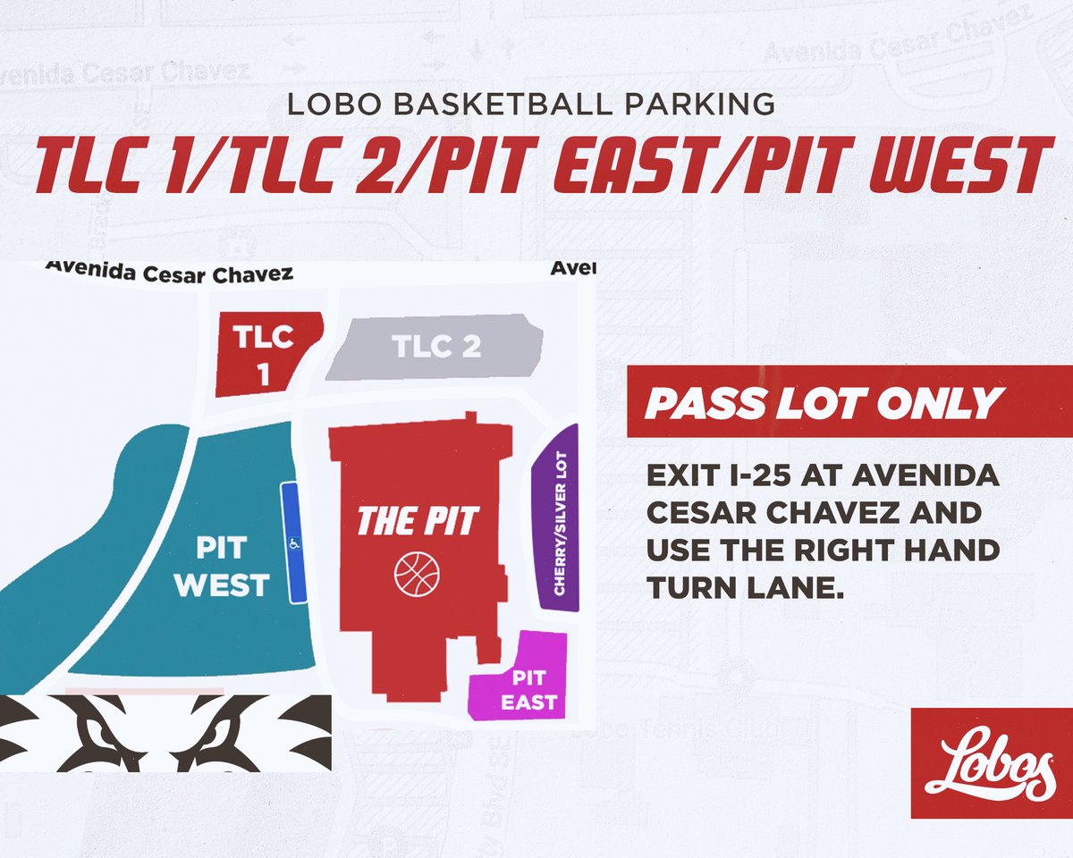 UNMLoboMBB's tweet photo. IF YOU HAVE A SEASON PARKING PASS
✅ Download your pass to your phone ahead of time
✅ See below for the quickest route to each lot https://t.co/xord6oUawP