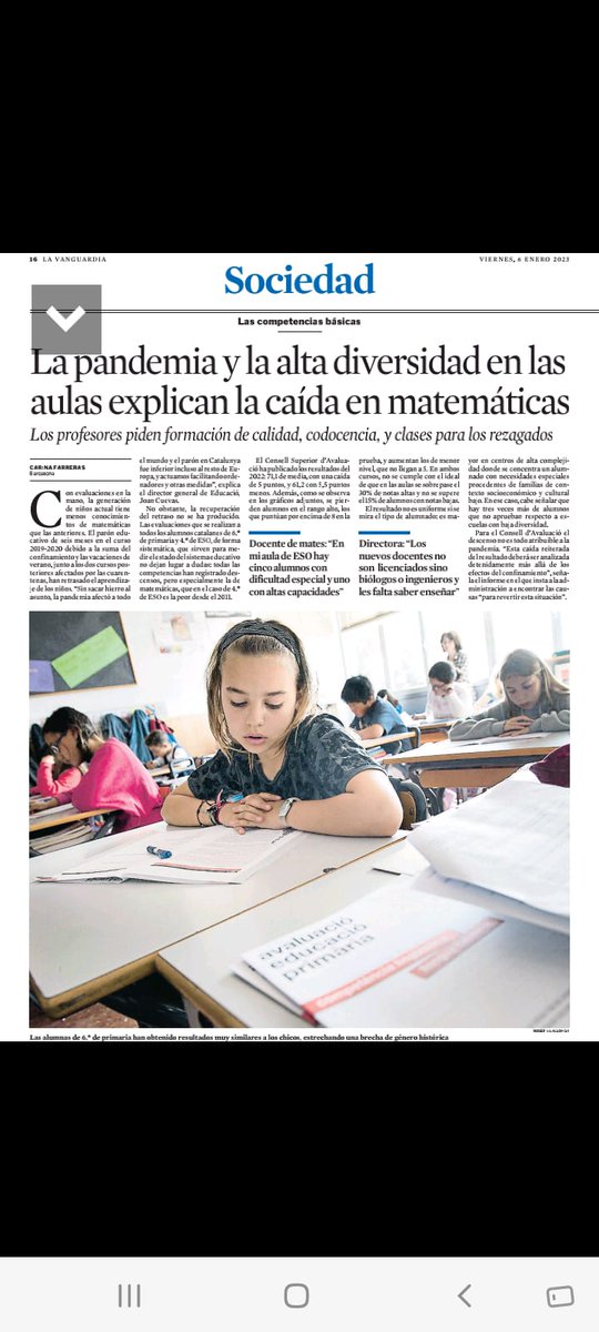 eniubo's tweet photo. Els resultats en matemàtiques han baixat especialment, però no només a causa de la pandèmia. L'elevada diversitat de l'alumnat a l'aula o la falta de formació en didàctica del professorat expliquen els mals resultats. Ajudaria la codocència o fer reforç. Bon reportatge de @cfdeh https://t.co/VQucoHTPh3