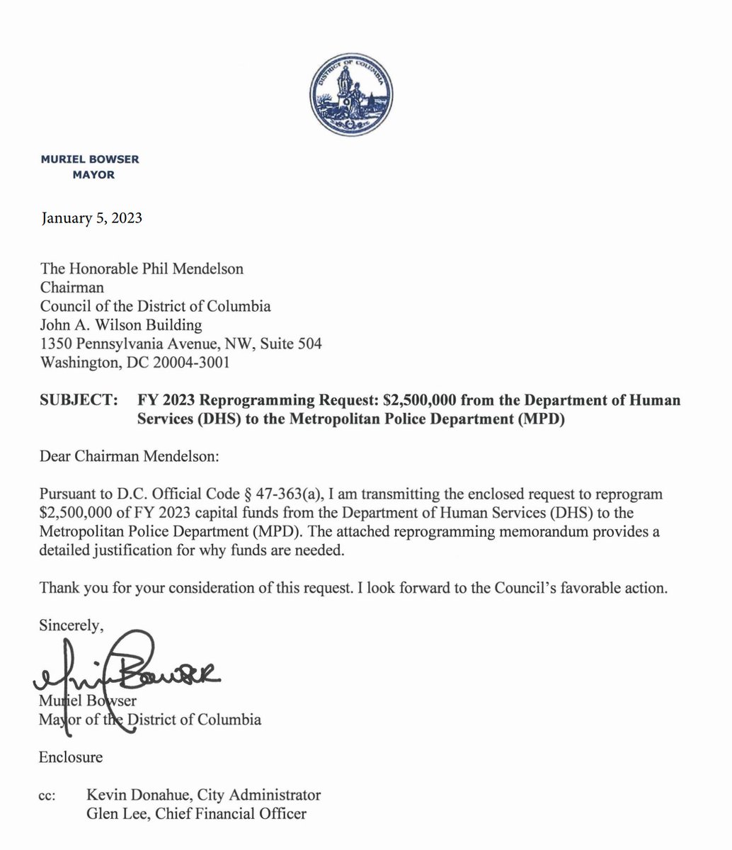 Defund_MPD's tweet photo. Bowser wants to take $2.5 million from Department of Human Services (DHS) for "temporary housing for families" programs to go to the MPD budget "to cover higher than expected costs for the completion of the Blue Plains vehicle impound lot"🤯
https://t.co/J3znT73w8h https://t.co/71KtfSPeRR