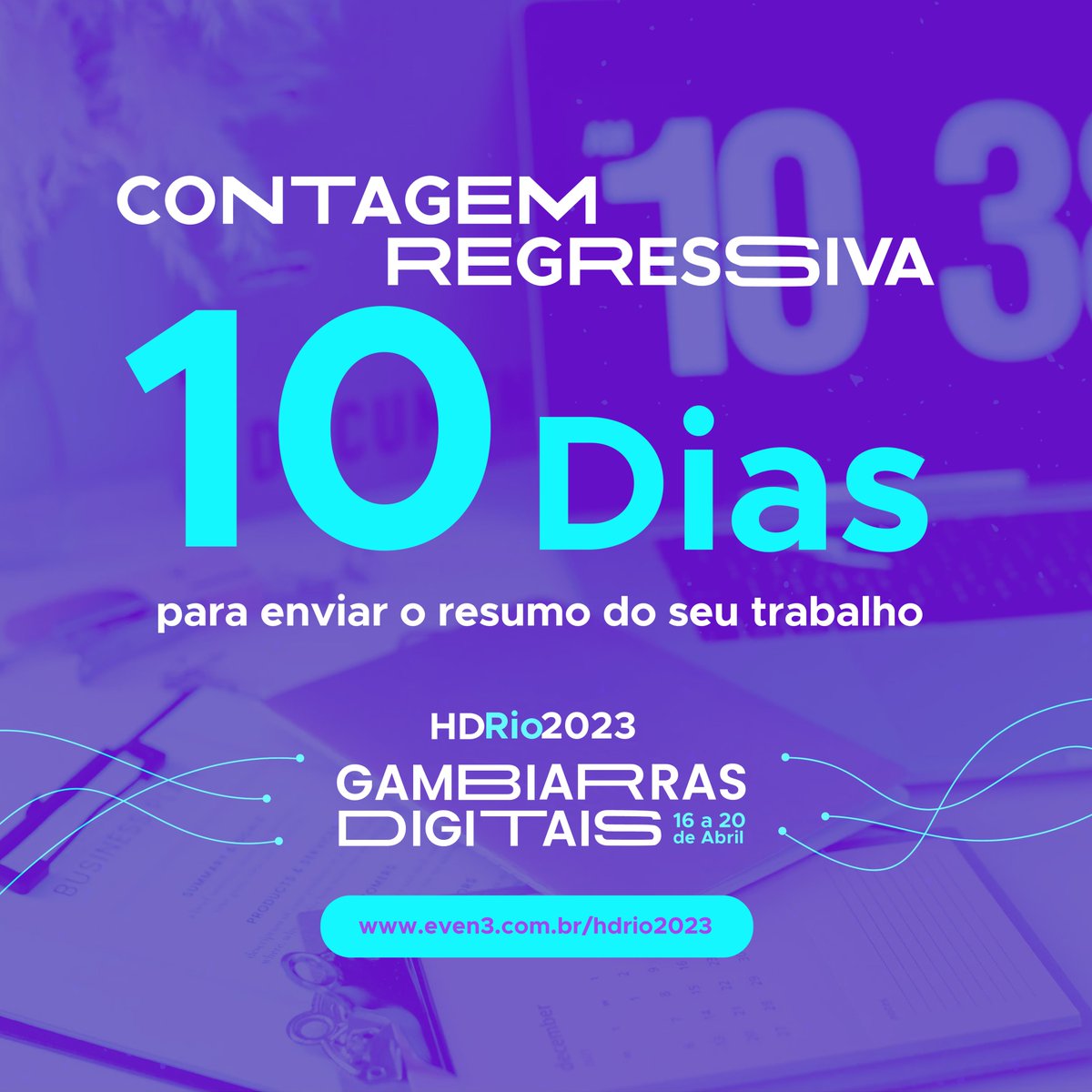HDRio2020's tweet photo. Faltam 10 dias para o encerramento de submissões de resumos do III Congresso Internacional em Humanidades Digitais! ⚠️⏰
Fique atento e não perca o prazo do #HDRio2023!
Compartilhe essa informação em suas redes!
#humanidadesdigitais #cienciashumanas #digitalhumanities https://t.co/Ibjbxgl6OU