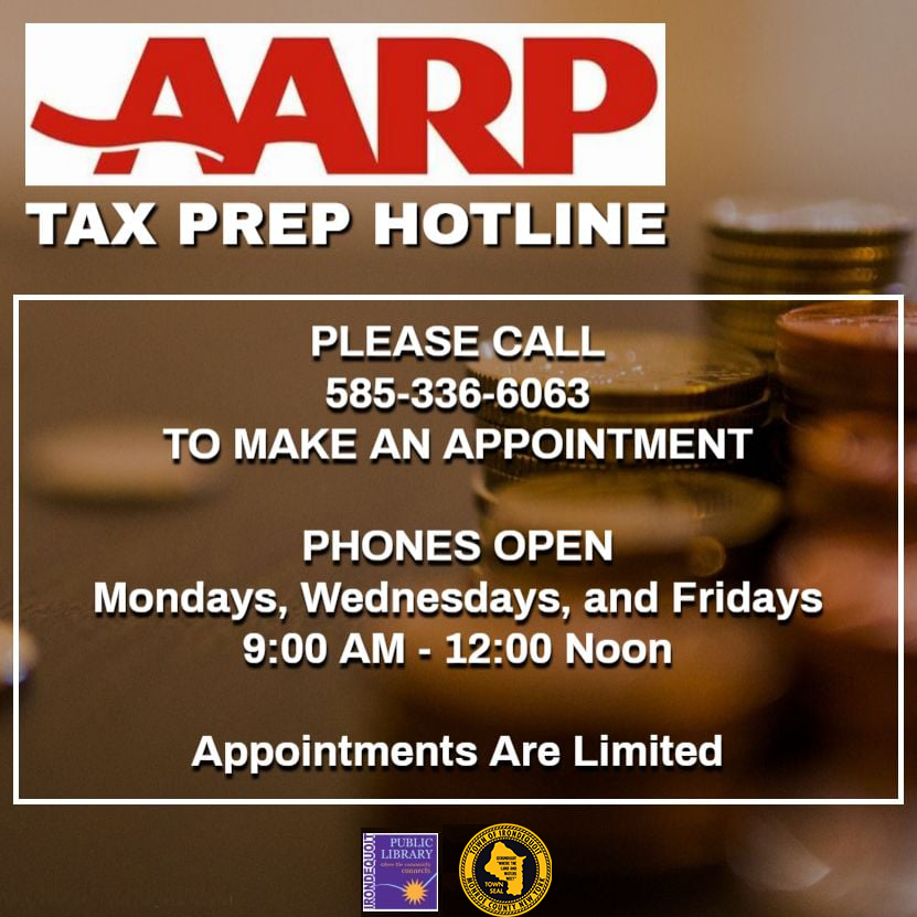 Town of Irondequoit on Twitter "AARP TAX PREP HOTLINE INFO Again this