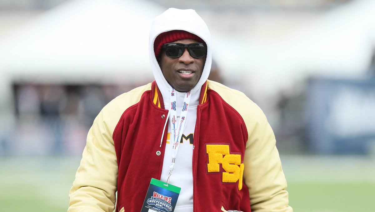 JostensCCS's tweet photo. Even Coach Prime sports his athletic letter jacket! If you have earned it go design and order it! https://t.co/DrwGNkDqdX is the spot to do it! @TraceyPEvans2 https://t.co/AoYBSMnpIv