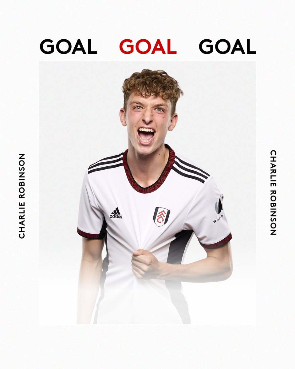 FulhamFC's tweet photo. 73' ROBBOOOO!! 🎯

Game on! @Charlierobbo14 gets on the end of a delivery and taps home!

🤍 1-2 🔴 #FFCU21 https://t.co/cVMWjQ1o2d