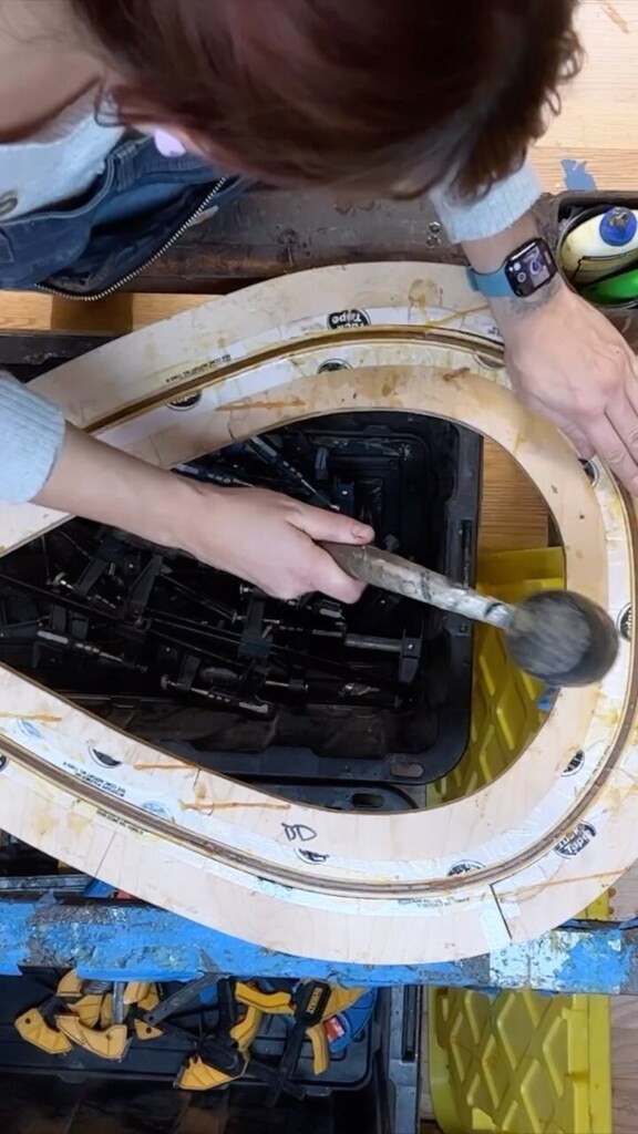 WaywardFishing's tweet photo. Making Big Dipper boat nets.
#flyfishing #landingnet #flyfishingnet #fishing #wayward #waywardtradingpost #startup #smallbusiness #Philly #maker #womanownedbusiness #woodshop #epoxy #epoxyart #totalboat #madeinusa #bass #salmon #trout #fish #tuna #floun… https://t.co/ta0b5rjKRR https://t.co/kvJjmqLH5l
