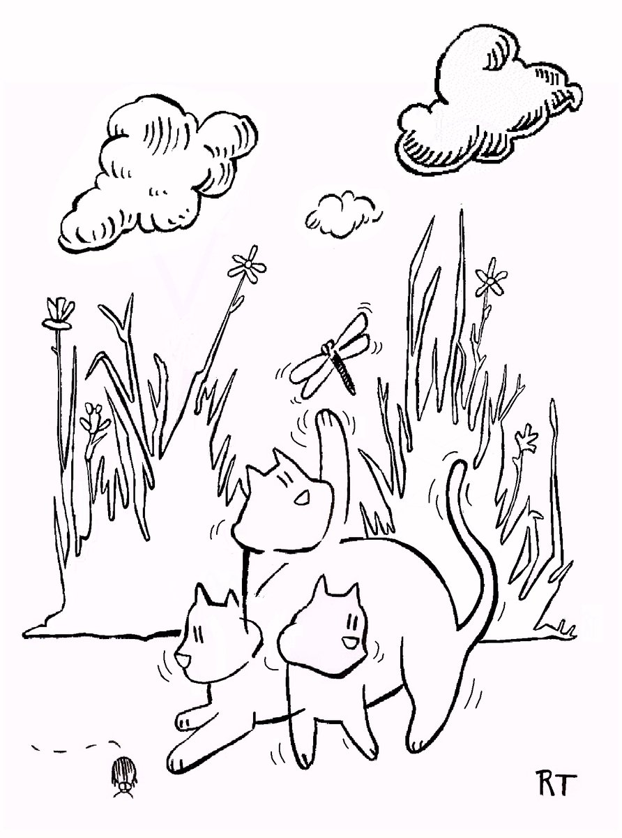 Stalking the wily dragonfly

#CatsOfTwitter #comics #comicstrips #illustrations #illustrations #illustrationart #webcomic #webcomics