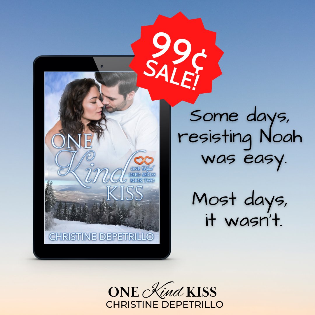 cdepetrillo's tweet photo. Krista saw Noah every day. Some days, resisting him was easy. Most days, it wasn't. 

ONE KIND KISS, only 99¢ for a limited time!
Get it here:
➡️ https://t.co/jpWeM44DLt https://t.co/Ny6rDZ2pao