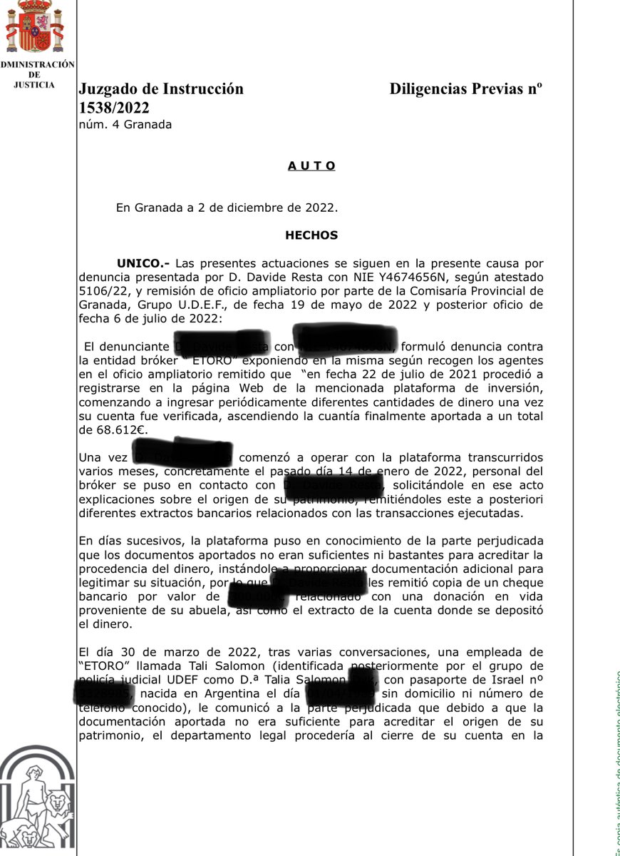 davideresta1's tweet photo. @eToroItalia @eToroNL @eToroAU @eToroFr 
ALERT
Etoro investigated by @Europol because of SCAM &amp; MISAPPROPRIATION, simulating investigations on your patrimony, rejecting official documents signed by banks! 
Pay attention with this "broker" that will be closed soon! https://t.co/RAtQQF1eTY