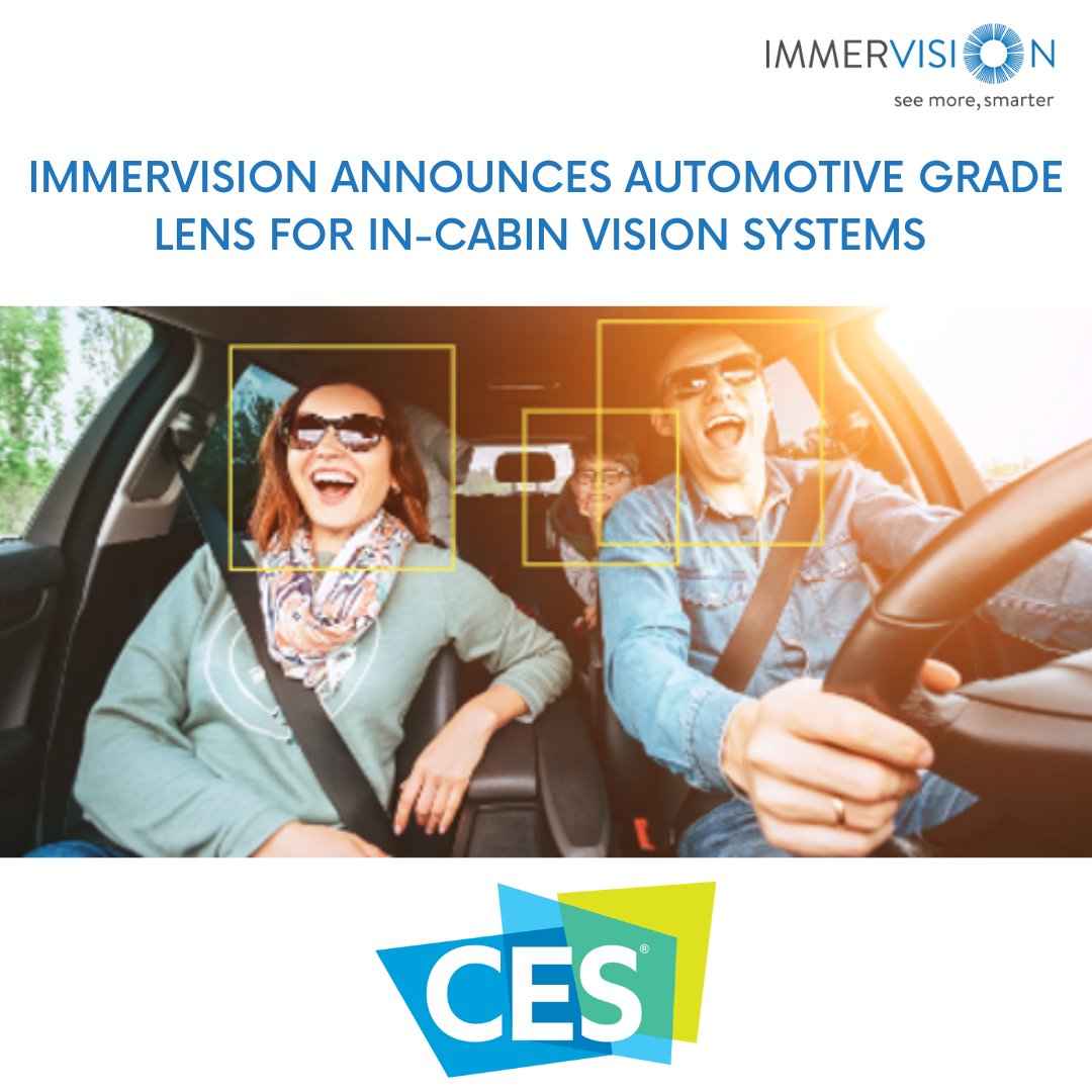 NEWS: We are proud to introduce at CES our off-the-shelf 190° lens developed to address the specific low-light in-cabin requirements for safety and comfort in the #automotive industry.

Read the full announcement:  bit.ly/3Gq2T7q

#CES2023 #in-cabin