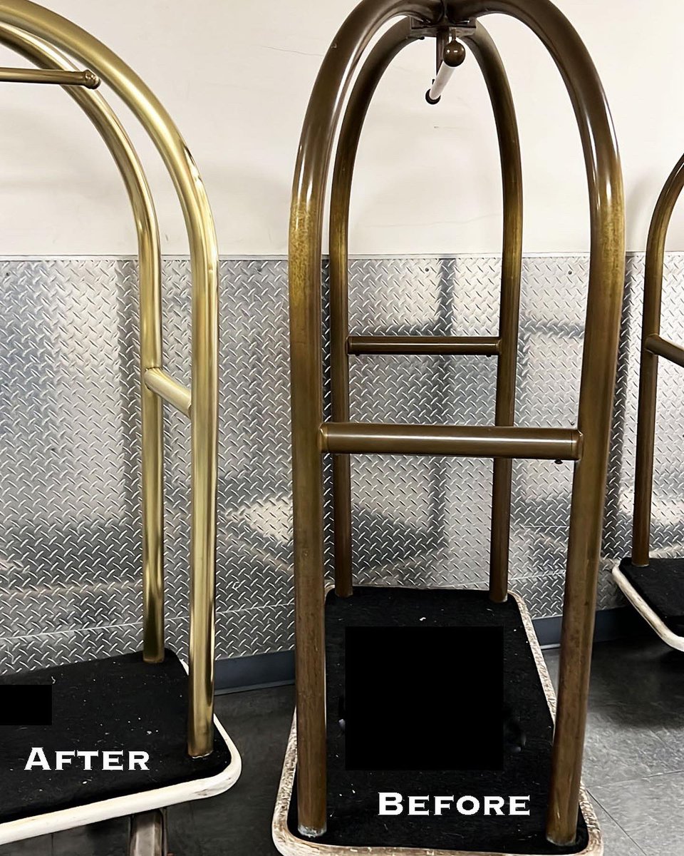 Take a look at these bellman carts our team had the pleasure of refinishing in Boca Raton!
.
.
#brightbrass #metalrefinishing #metalrestoration #brassrestoration #brassrefinishing #metalmaintenance #propertymanagement #propertyrestoration #hotelrestoration #hotelmaintenance
