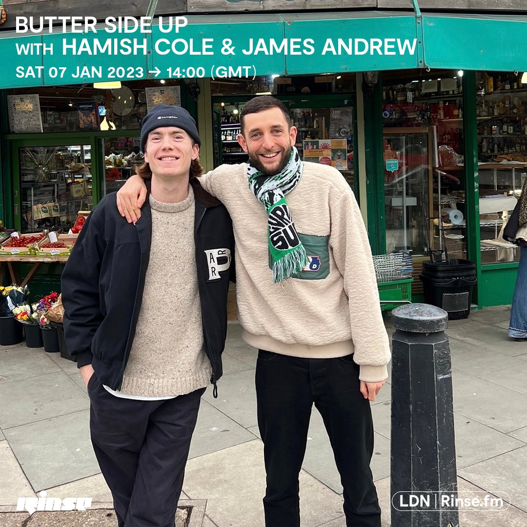 RinseFM's tweet photo. Live until 4PM It's #ButterSideUp with #HamishCole and #JamesAndrew https://t.co/xycpWAALUc