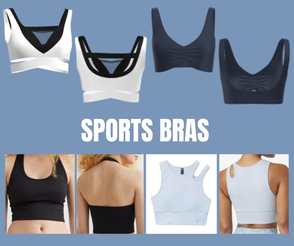 Unique cutouts and pastel colors scored well with consumers. The bottom two #sportsbras scored the best. Black is guaranteed to sell best,