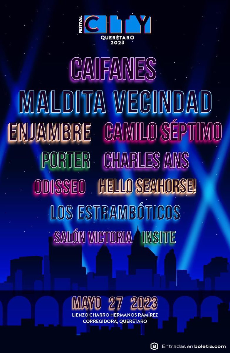 [Festival News]: Line up oficial del Festival City Queretaro
•
•
#frecuenciarock #music #news #vibe #musica #lineup #festival #event #festivalnews #fan #musicfestival #envivo #rock #mexico #cultura #mx #queretaro #caifanes #malditavecindad #festivalcity #enjambre #camiloseptimo