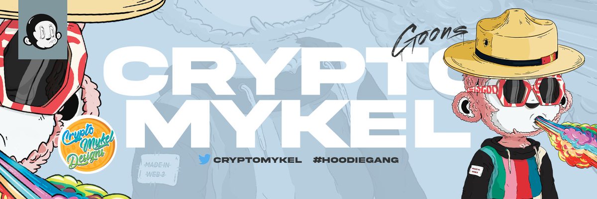 CryptoMykel's tweet photo. Huge props and shout out too @alexmdesignco for the #FA banner design he dropped of my @retrogoons and my logo. It's down right 🔥fire🔥 bro, Love it!!
Means a lot fam, I love communities that helps build each other up!! #FA #Goons #HoodieGang #GoonieGang #VapeSquad https://t.co/IjejBwXnem