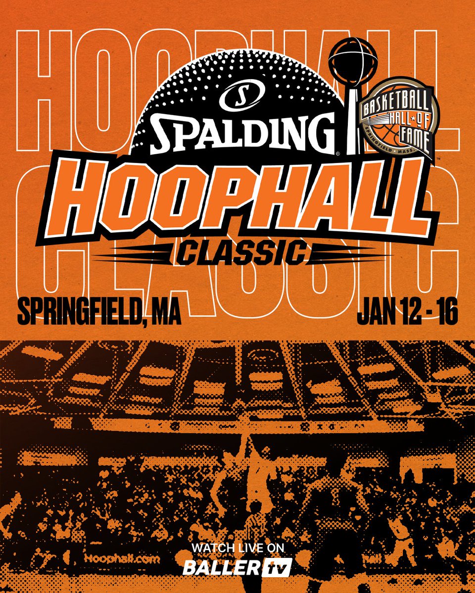 BallerTV's tweet photo. Catch the action from the @HoophallClassic next week, on BallerTV! 🏀 #HHClassic 

Legends made here. 

📅 Jan. 12-16
📍@SpfldCollege
📺 Watch live and on replay: https://t.co/aCV4XmkQG2 https://t.co/u1tgwdJqJx