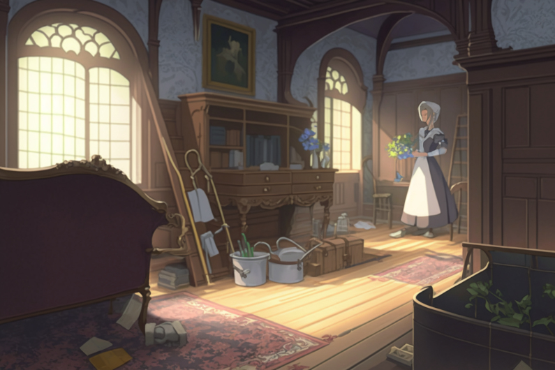 BunmartServices's tweet photo. Maid at home #AIart #AI #Art #illustration #nijijourney #Maid #メイド #景色 #wallpaper #conceptart https://t.co/FzN2cfF0CQ https://t.co/Uujd2CGrpG