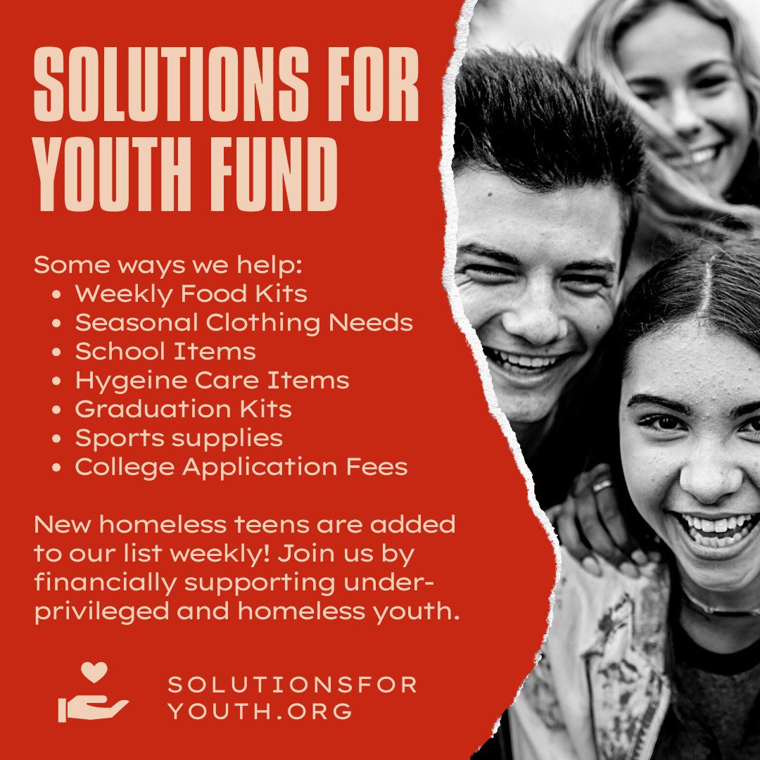 JCurtisWitt's tweet photo. Every week we get requests from schools for more students that need our help! We are desperately in need of donations from businesses so we can fill the ever-growing needs of these homeless youth. Support them today https://t.co/pFlAyYw3oK https://t.co/synawBRCu4