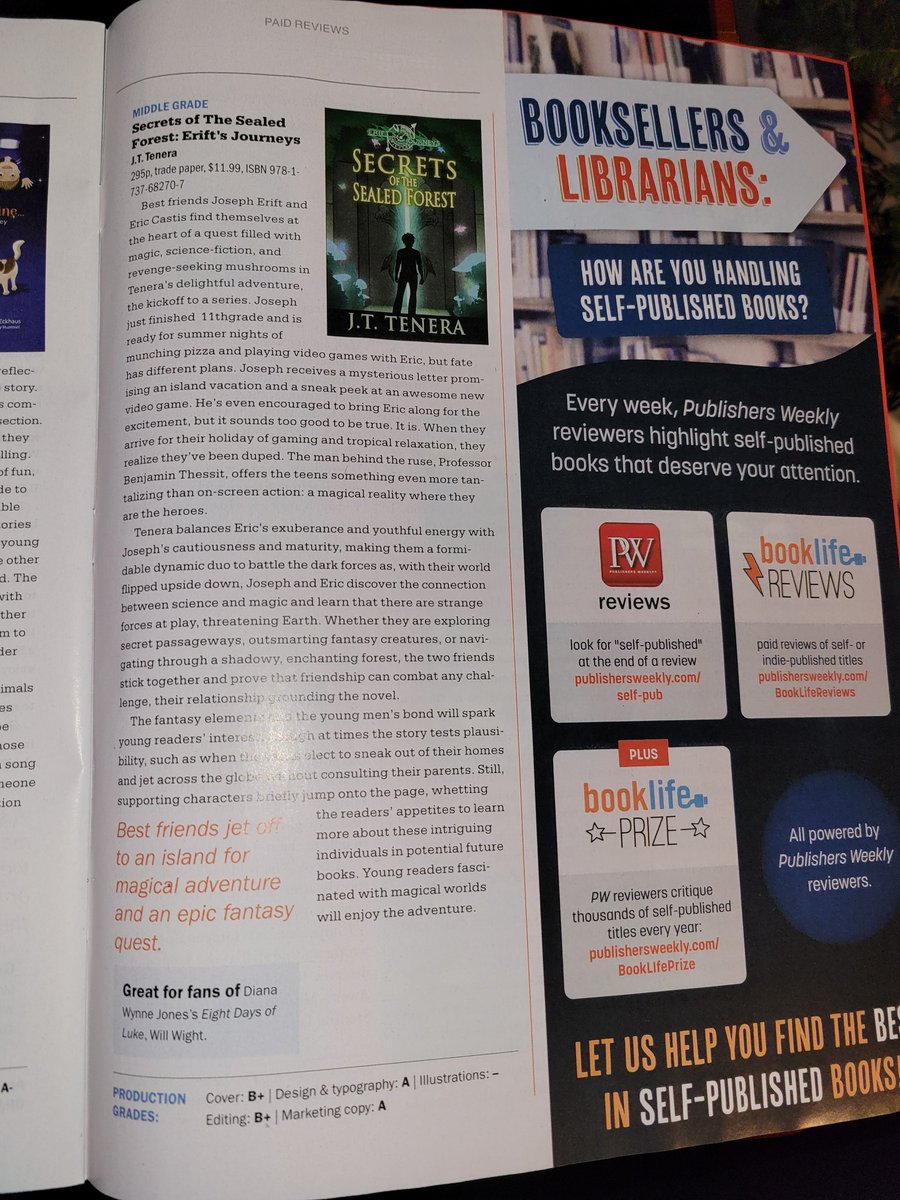 That feeling of seeing your book listed in a Publisher's Weekly magazine with a good review next to it!

I'm so proud of my story, and of myself for the effect I've put into it thus far.

#writersoftwitter #WritingCommunity #AuthorsOfTwitter #book
