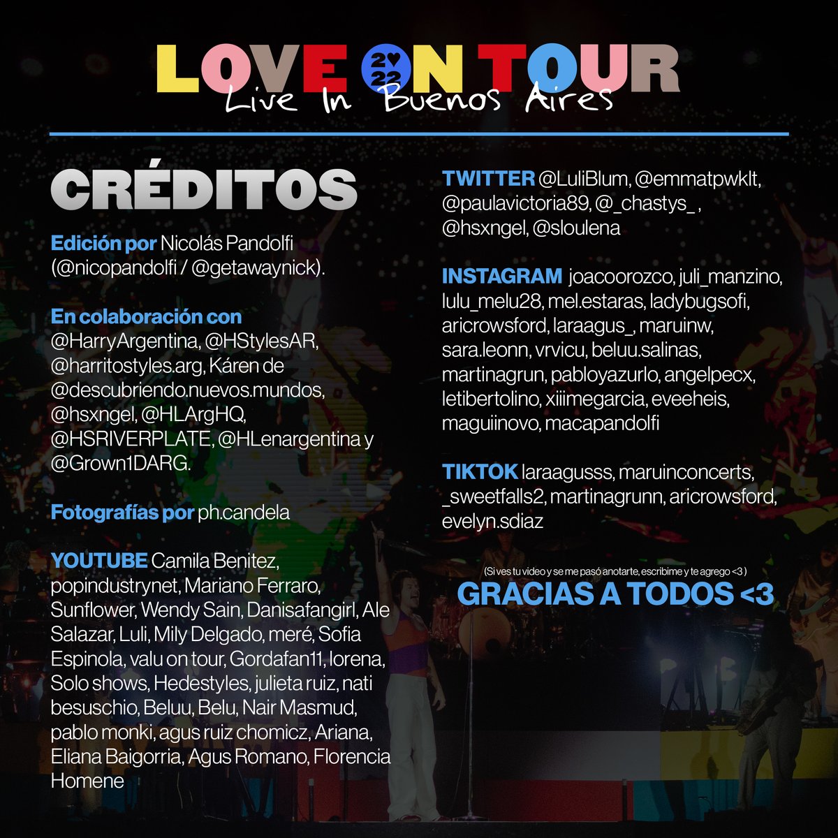 este domingo se estrena el #LoveOnTourLiveInBuenosAires y no quería dejar pasar el momento para dar un agradecimiento a todos 🤍 gracias <3