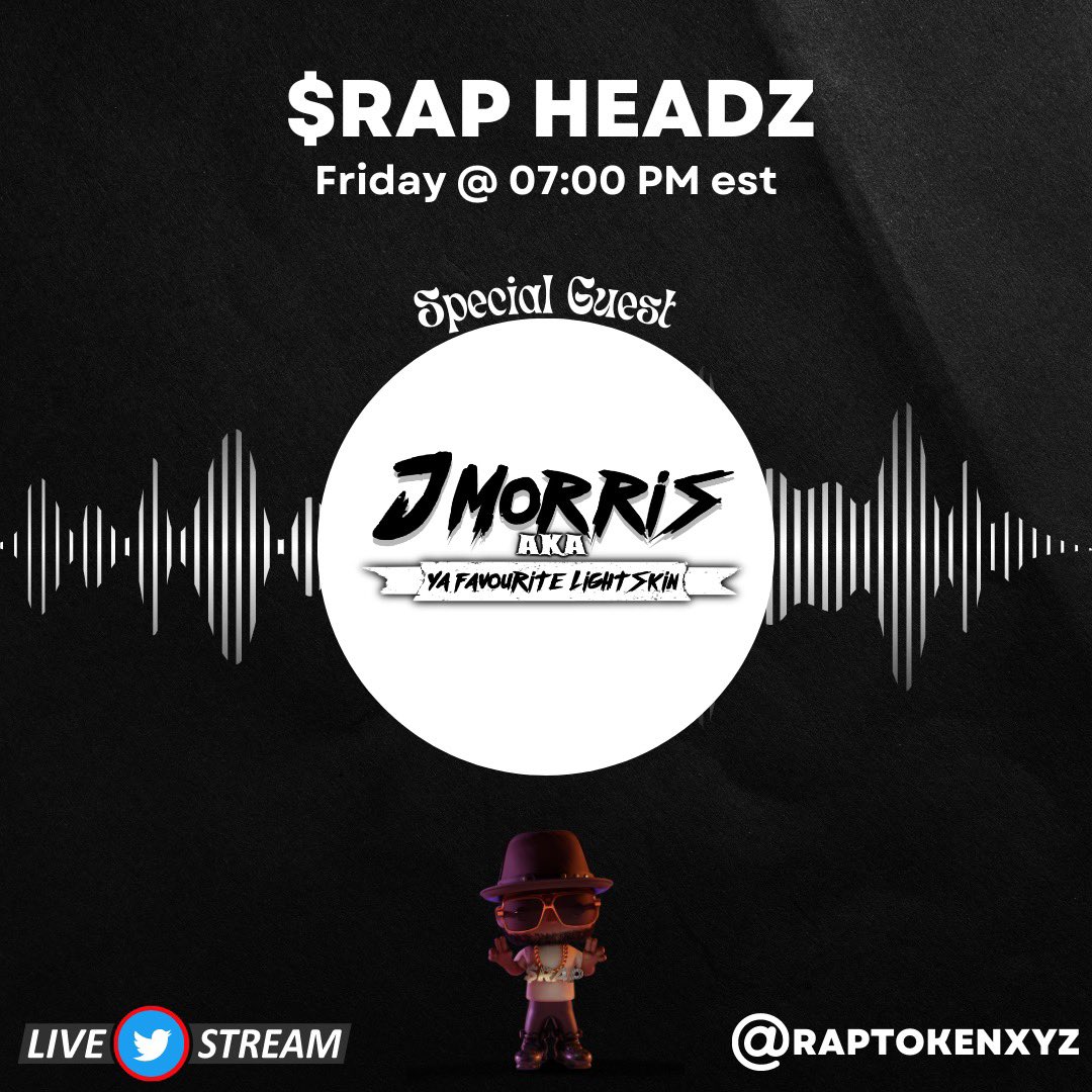 houseofrapxyz's tweet photo. $RAP HEADZ Spaces🎤
today at 7pm est w/special guest @jmorrisnow #HipHopFoodDrive

We also playing your music if you:
1. Follow @RAPTOKENxyz 
2. RT this tweet 
3. Join our discord and leave a song link in the general chat 👇🏿
https://t.co/m0wDlcSG9L

Link👇🏿
https://t.co/7FtesSVdTp https://t.co/LKlAcZm03m