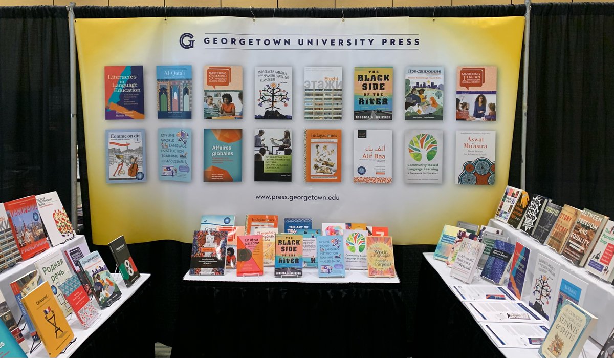 Georgetown_UP's tweet photo. We're thrilled to be exhibiting at #mla23! Stop by booth 309b to browse our new titles and save 30% on your purchases with code TZTN. https://t.co/OCnqW6nDKl #mladeals @MLAnews @HopeLeGro #GeorgetownLanguages https://t.co/Fz8ifLUCV9