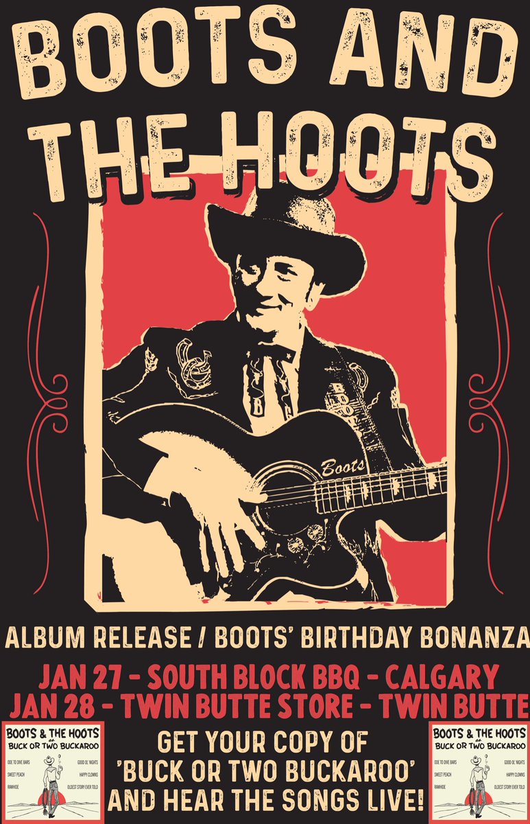 Come celebrate our new album and my birth Jan 27 in Calgary and 28 in Twin Butte AB