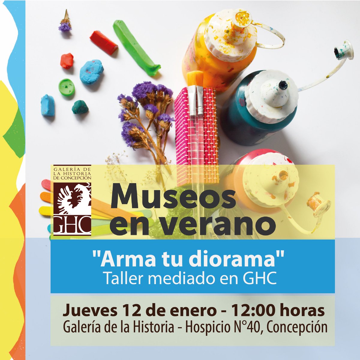 GHConce's tweet photo. MUSEOS EN VERANO #GHC

•Arma tu diorama. Taller mediado en GHC•

🗓️ Jueves 12 de enero
⏰ 12:00 hrs
Formulario de inscripción: 
https://t.co/iXmTeureEI

•Del baúl de Patricia. Narración oral para público familiar•

🗓️ Jueves 12 de enero
⏰ 18:00 hrs

#MuseosEnVerano https://t.co/FVKzWDaMgv