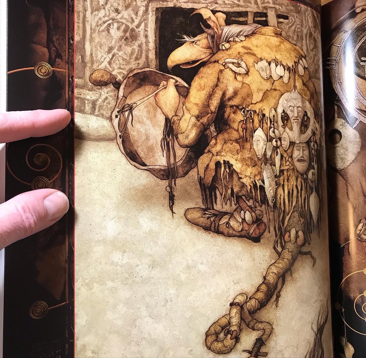 JessEvans915's tweet photo. Look what came in the mail today! TROLLS, by Brian and Wendy Froud. It’s enormous, full of gnarly creative inspiration, and just a little terrifying. #bookspiration #brianfroud #trolls #illustration https://t.co/Imnlx2QlUY