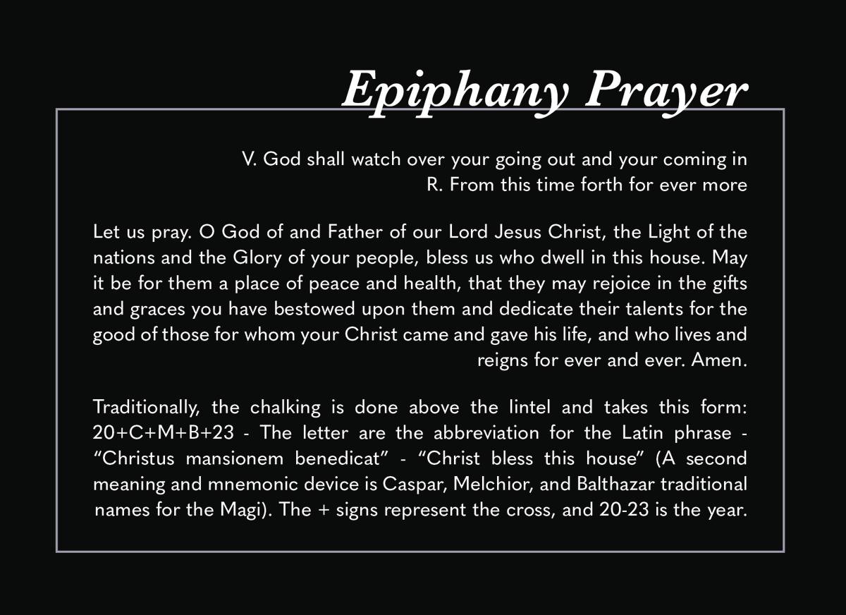 SaintMarksErie's tweet image. Today marks the Epiphany. Epiphany celebrates the arrival of the magi from the East to the Christ child in Bethlehem. 

Be sure to get your blessed chalk &amp;amp; Epiphany House blessing cards this Sunday!

#epiphany #houseblessing #episcopal