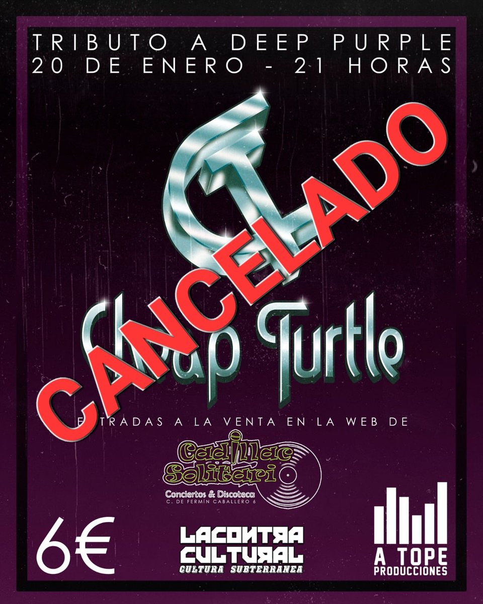 Rubenmacca's tweet photo. Sentimos comunicar que, por causas ajenas a la banda, el concierto del próximo 20 de enero se ha cancelado. Pronto anunciaremos más fechas 🤟 https://t.co/u8VeUzgg5M