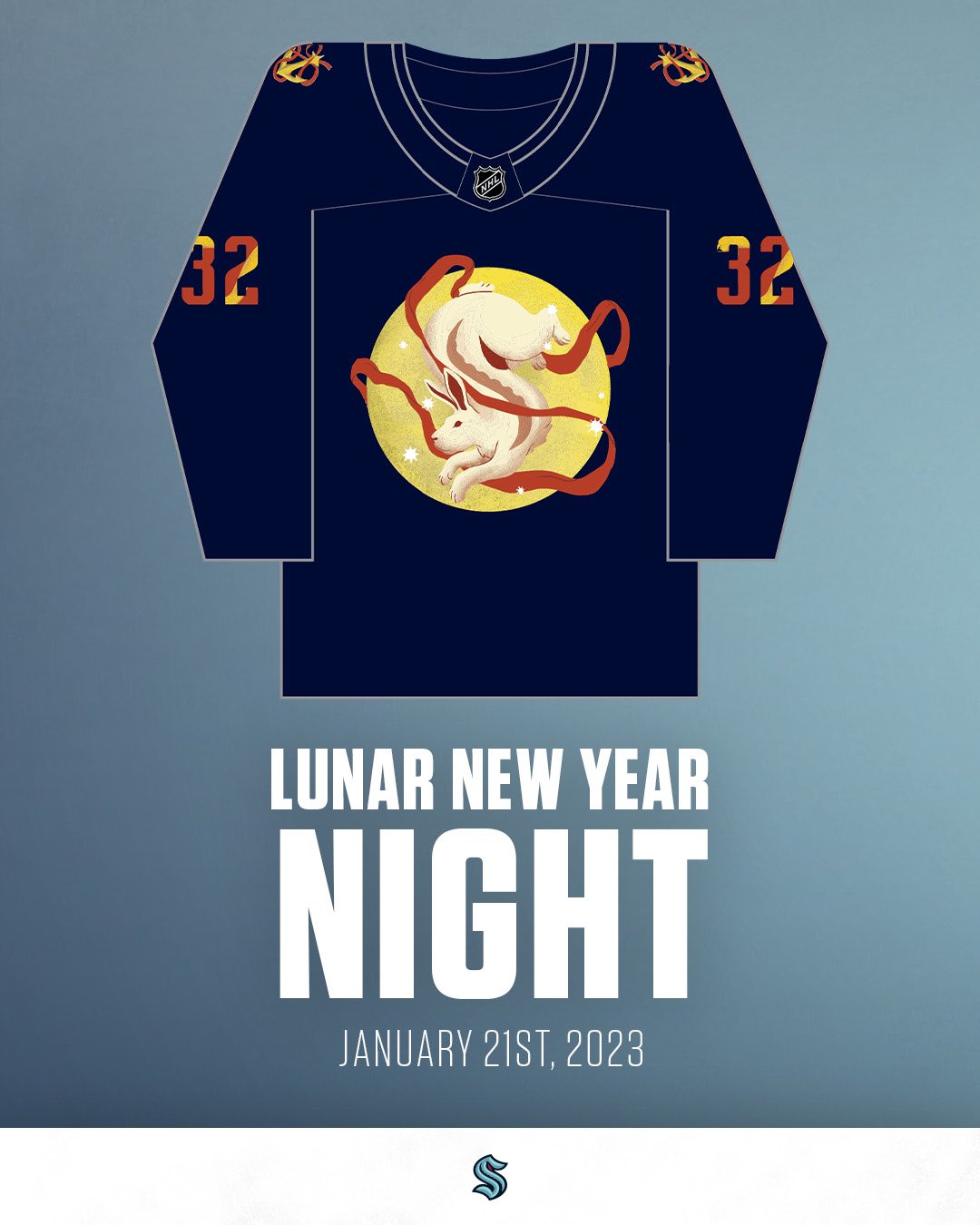 Seattle Kraken Lunar New Year HIFE Hoodie - Navy / SM