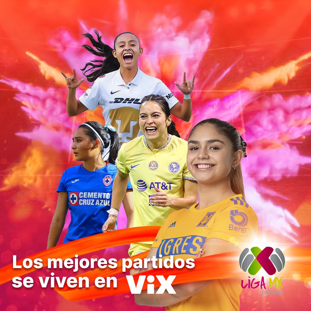 VIX's tweet photo. Vive la emoción de la @LigaBBVAFemenil en #ViX y @Zona_TUDN completamente gratis 🙌🏻 No te pierdas los mejores partidos del #Clausura2023 ⚽️ #VamosPorEllas https://t.co/wBklrF9Crf