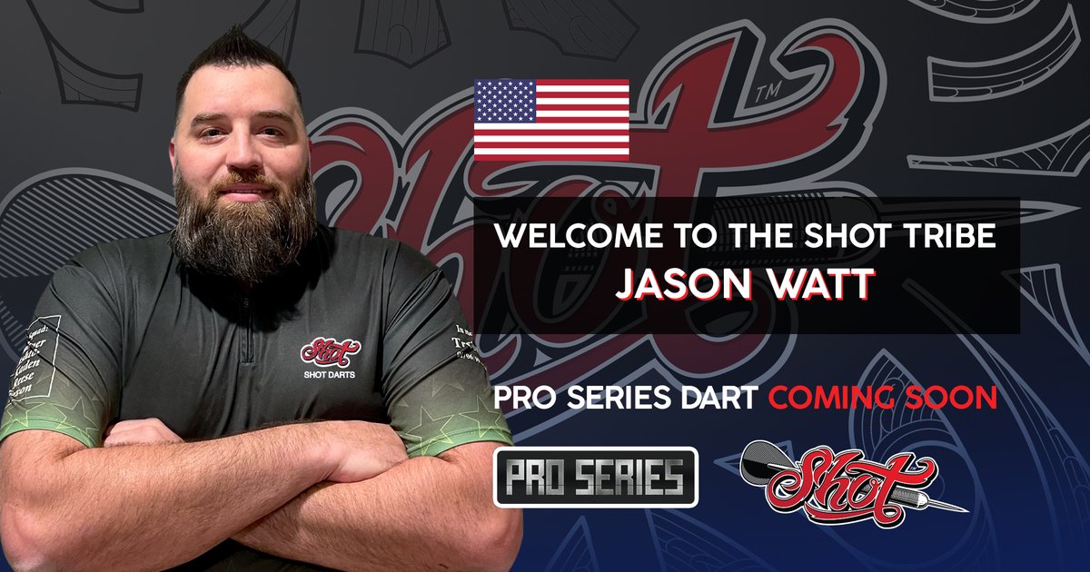 NEW SHOT PLAYER! We're thrilled to kick off the new year by announcing the addition of Jason Watt to our tribe of global players.  Our team has designed an impressive new dart for him, due for release very soon.
Welcome to the #shotdartstribe Jason!