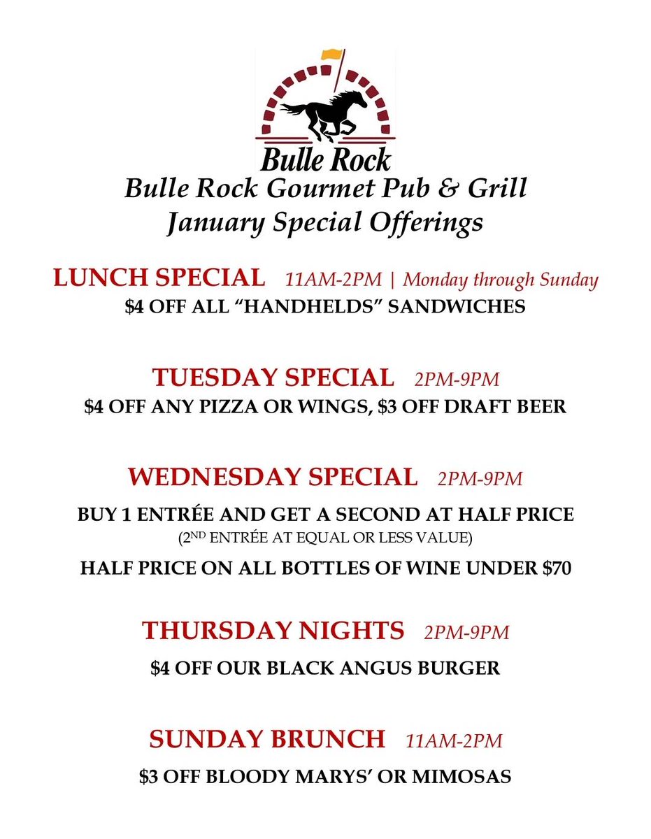 January 2023... Golf may slow down in winter, but there is no reason to starve!